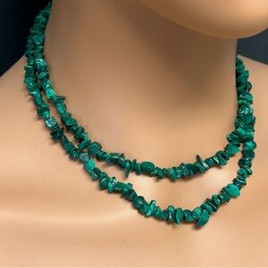 Malachite Chips 34” Necklace